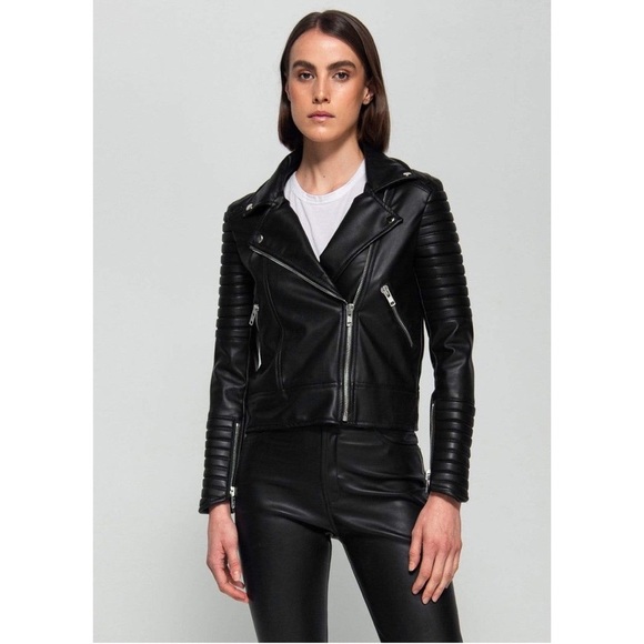 DAUNTLESS NYC | Vegan Leather Moto Biker Jacket in Black | S - Picture 4 of 14